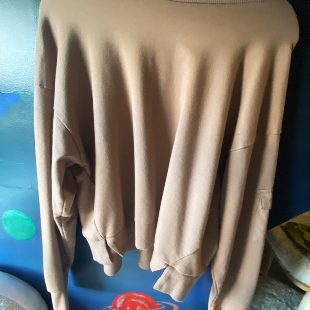 Tan/Brown All in Motion Cropped Turtleneck Sweatshirt